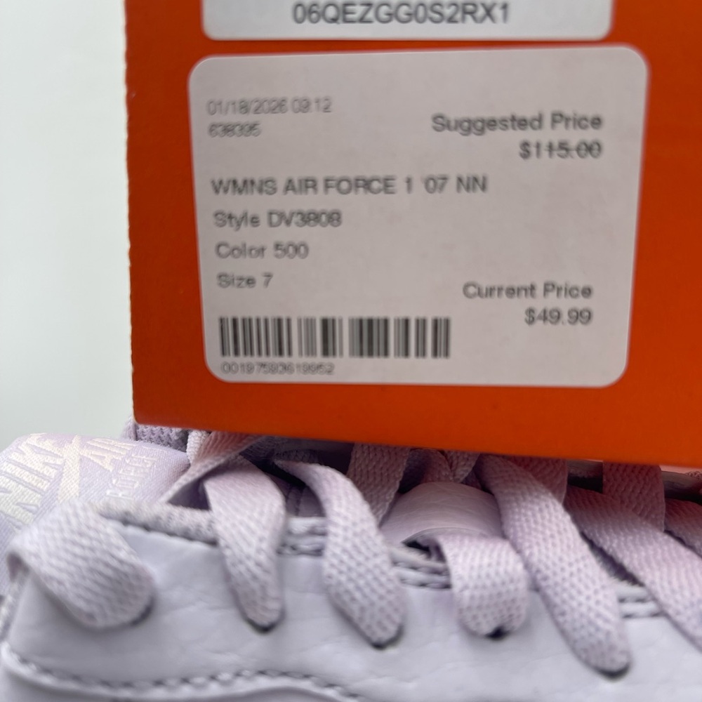 Nike Light Purple with White Accents WMNS AIR FORCE 1 07 NN Platform Sneakers - Picture 14 of 16